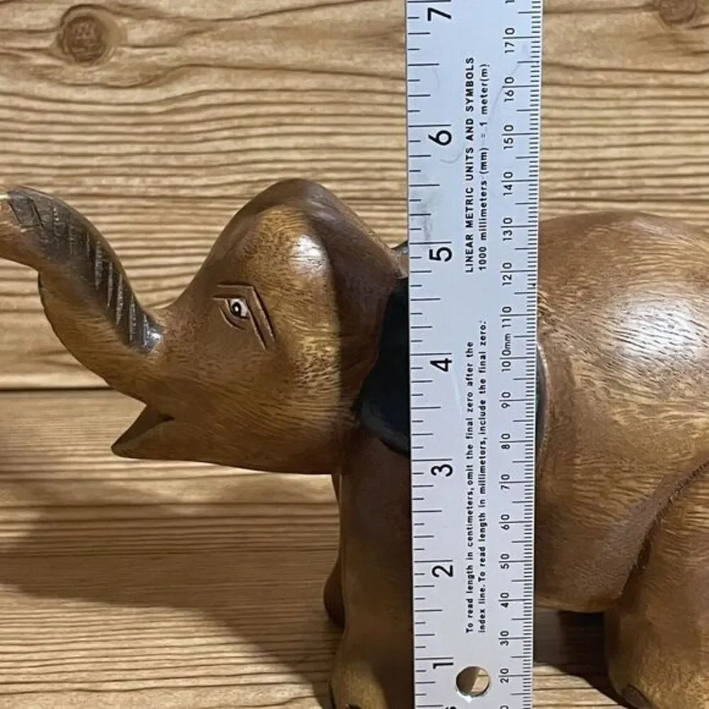 VTG‎ Wooden Elephant Handcrafted in Kingdom of Thailand for The Mandalay Box Co